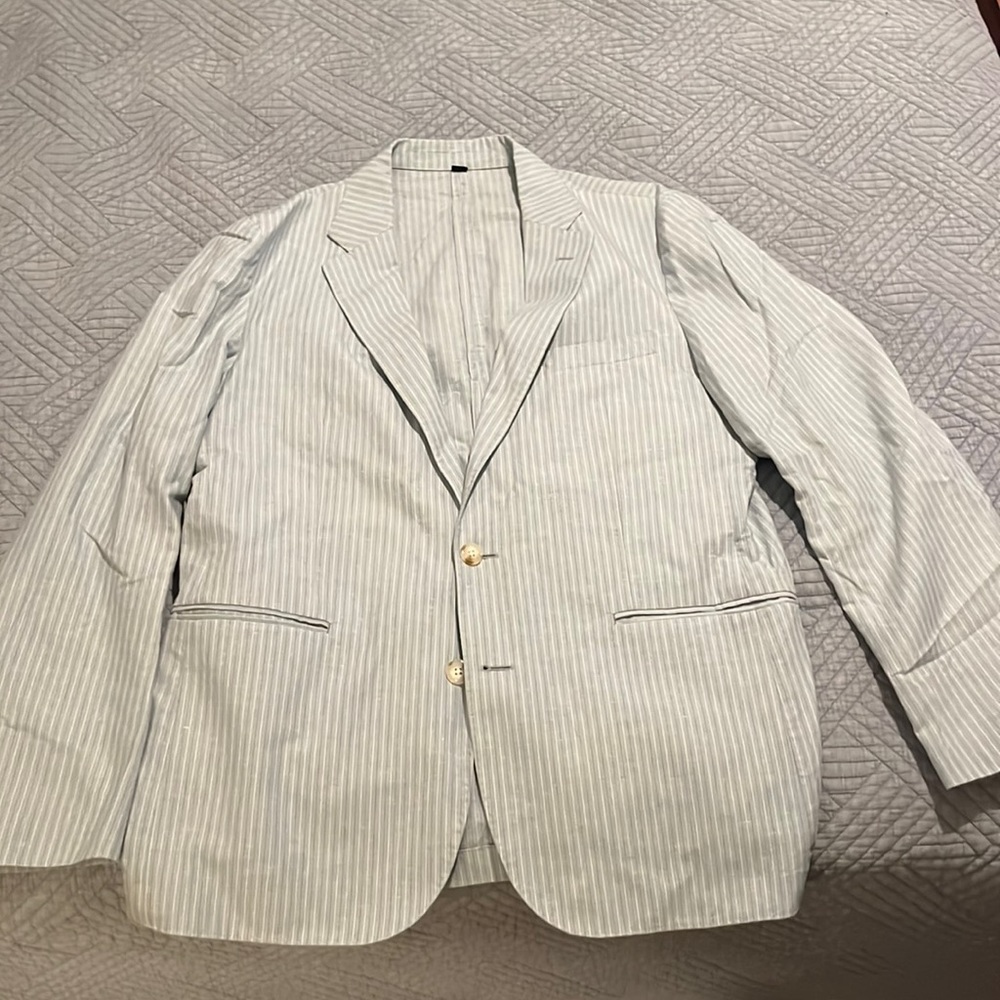 J Crew Light Blue Cotton Linen Sportcoat